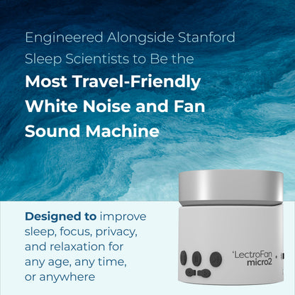 LectroFan Micro 2: Portable Bluetooth Speaker & White Noise Machine for Travel — 11 Non-Looping Sounds
