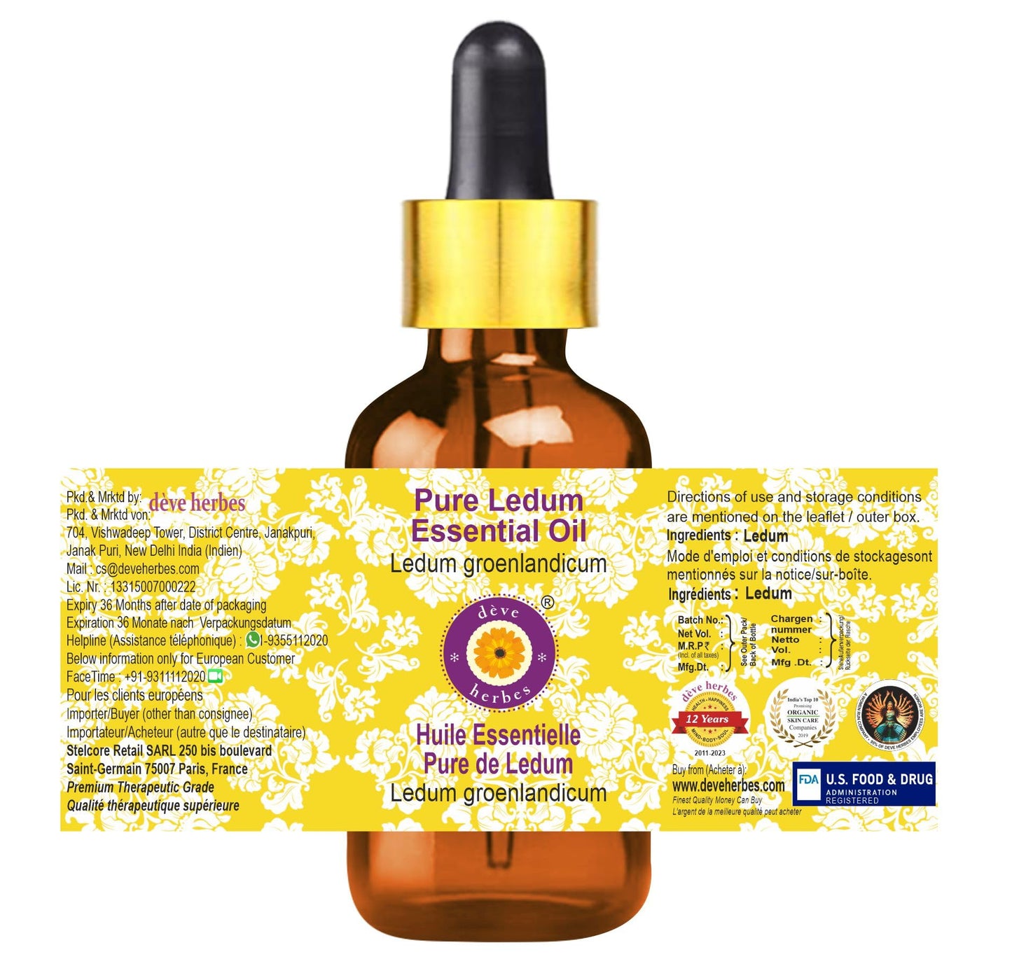 Ledum Essential Oil 15ml | Deve Herbes Pure (Ledum groenlandicum)