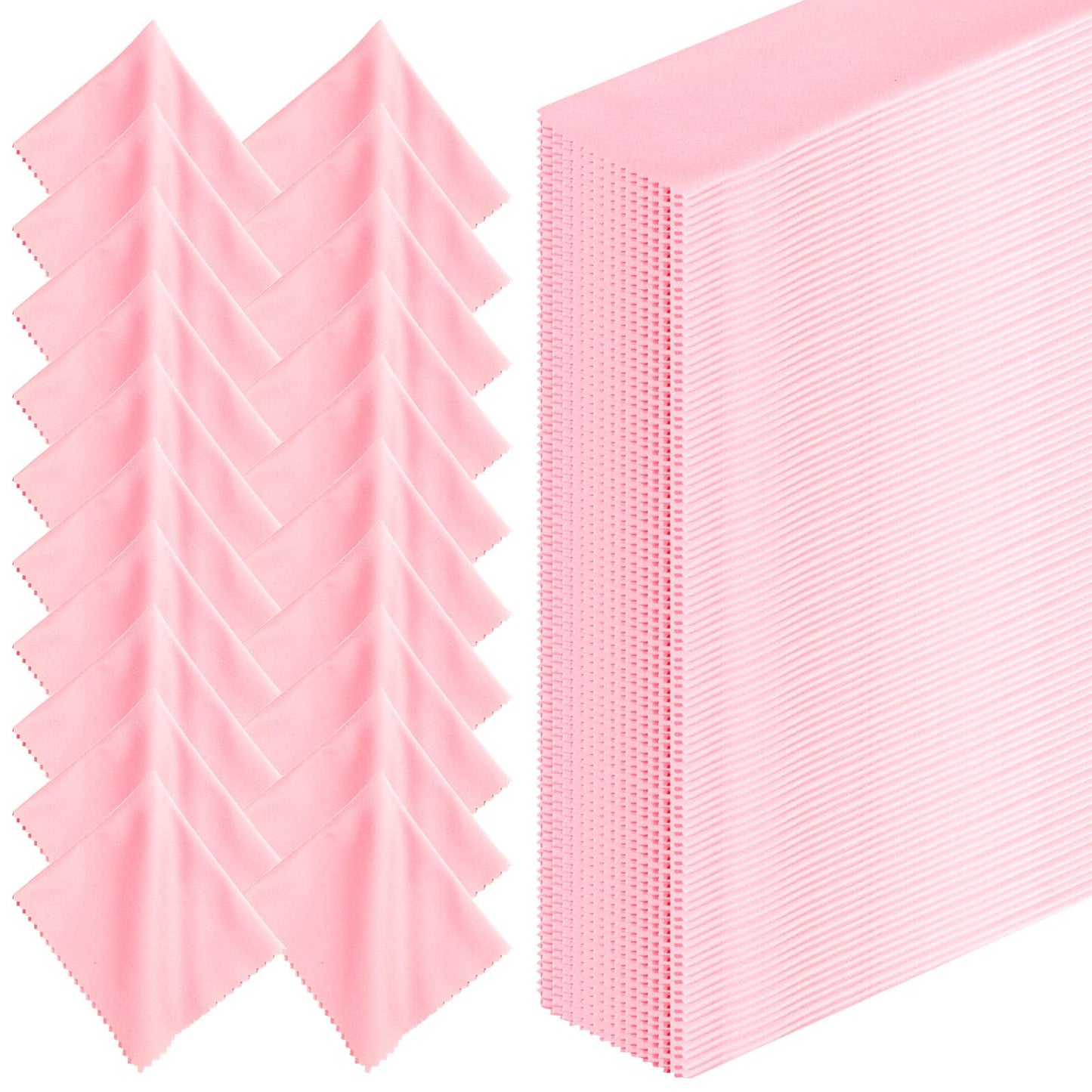 Leelosp 300 Pcs Pink Microfiber Cleaning Cloths – 6x7 in