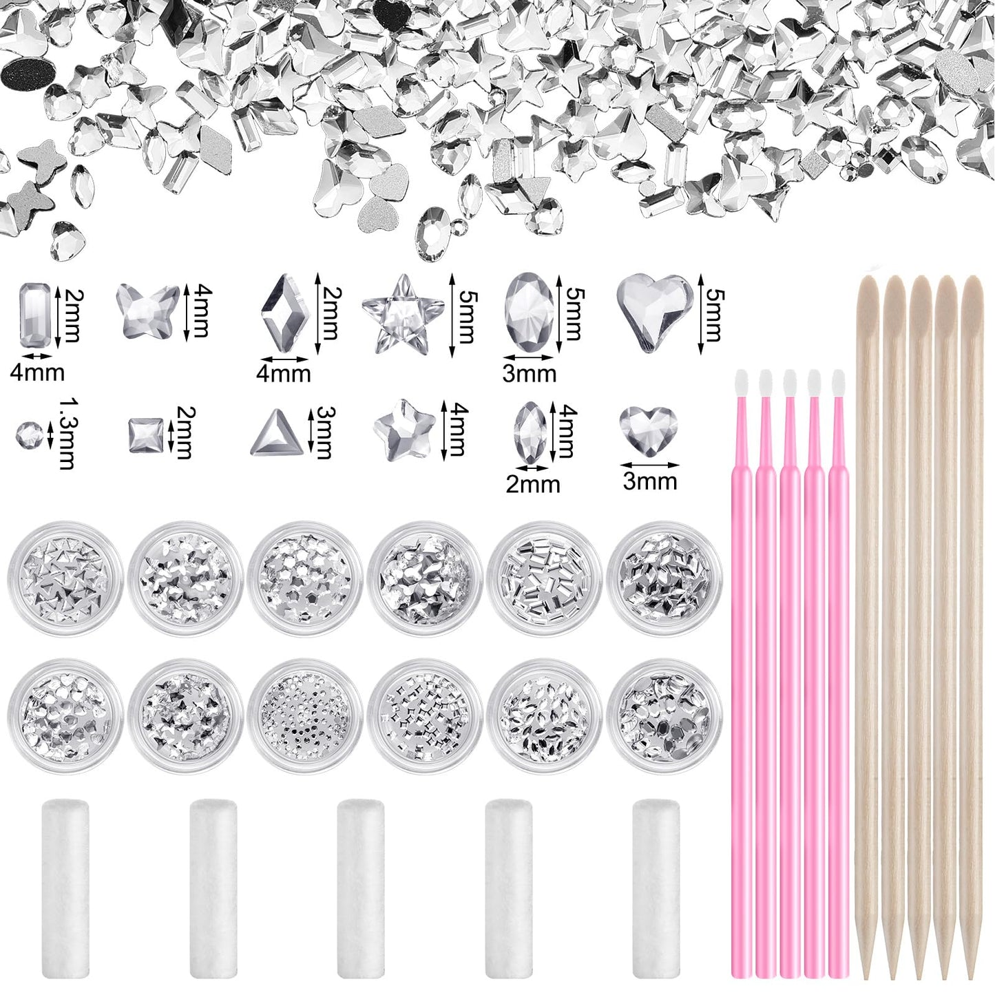 Leelosp 480 Pcs Tooth Gem Kit DIY Teeth Crystals – 12 Boxes, 5 Pink Brushes, No Glue