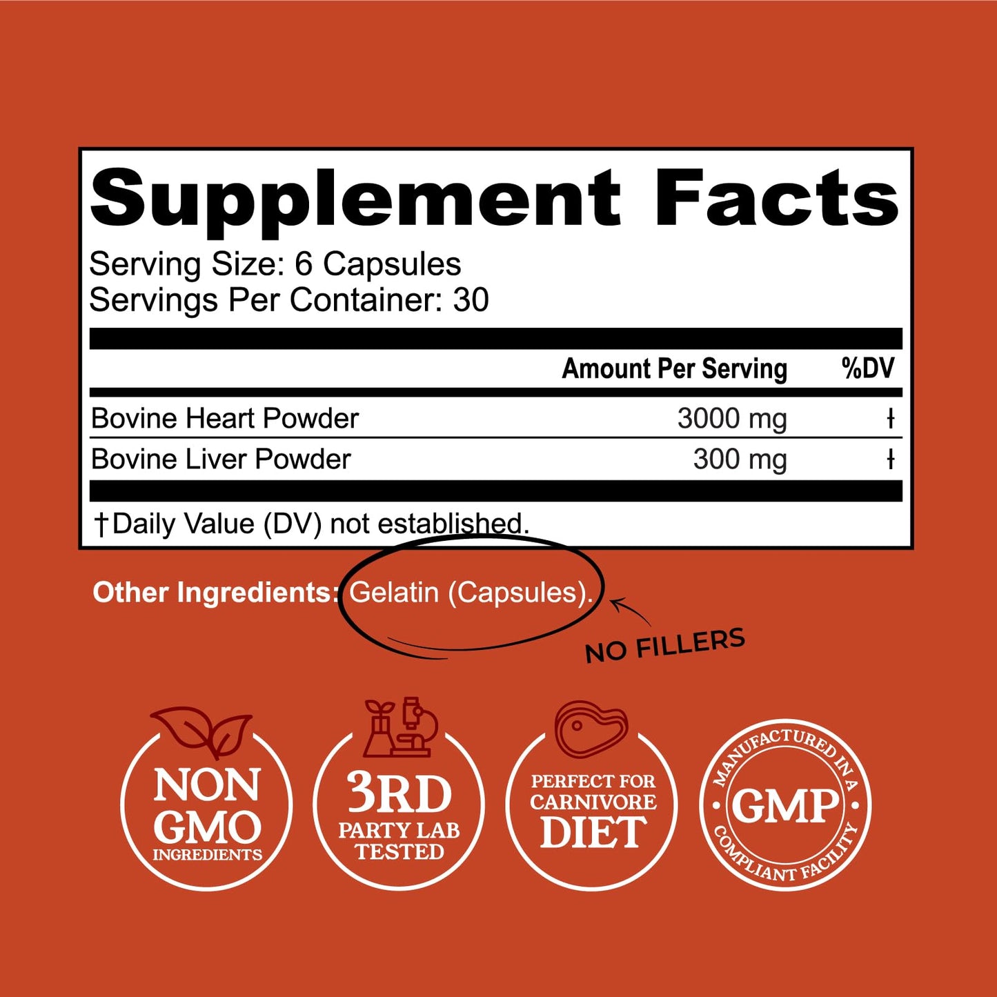 Left Coast Performance Grass-Fed Beef Heart & Liver Supplement | Pasture-Raised NZ | 180 Capsules