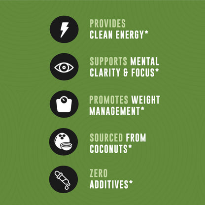 100% Coconut MCT Oil Liquid – C8 C10 for Sustained Mental Energy & Focus | Palm Free, Vegan, Keto & Paleo | 32 oz (60+ Servings)