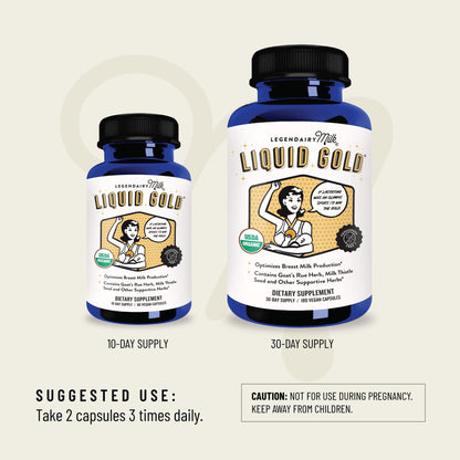 Legendairy Milk Liquid Gold Lactation Support – Organic Goats Rue & Herbs | 60 Count