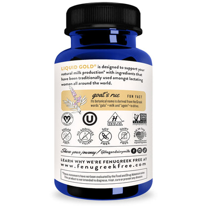 Legendairy Milk Liquid Gold Lactation Support – Organic Goats Rue & Herbs | 60 Count