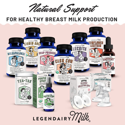 Legendairy Milk Cash Cow Lactation Supplement – Organic Moringa, Alfalfa & Goat's Rue, Fenugreek-Free | 60 Capsules
