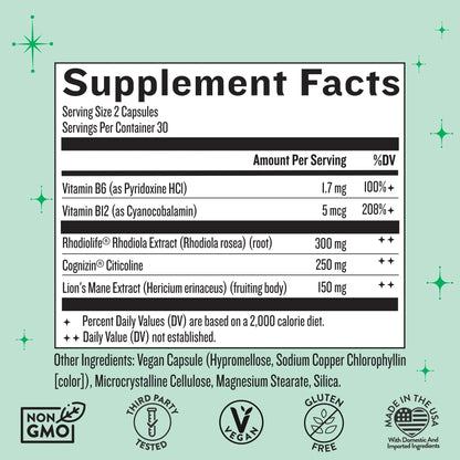 Legendairy Milk Clever Girl: Focus Support with Lion’s Mane & Citicoline | Memory & Mental Clarity for Women | 30 Servings BritishVita | Premium UK Vitamins & Wellness Supplements