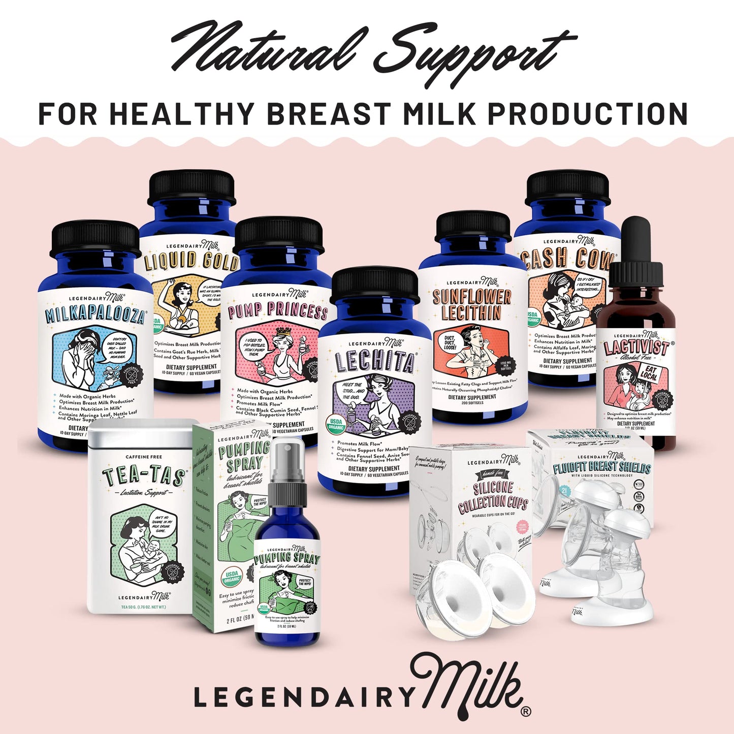 Legendairy Milk Lechita – Supports Milk Flow | Fenugreek-Free, Organic Fennel & Anise (60 Vegan Capsules) – Made in USA