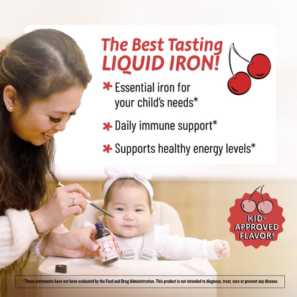 Legendairy Milk Organic Liquid Iron for Kids – Sugar Free Cherry, 60 Servings (Ages 4 Months to 3 Years)
