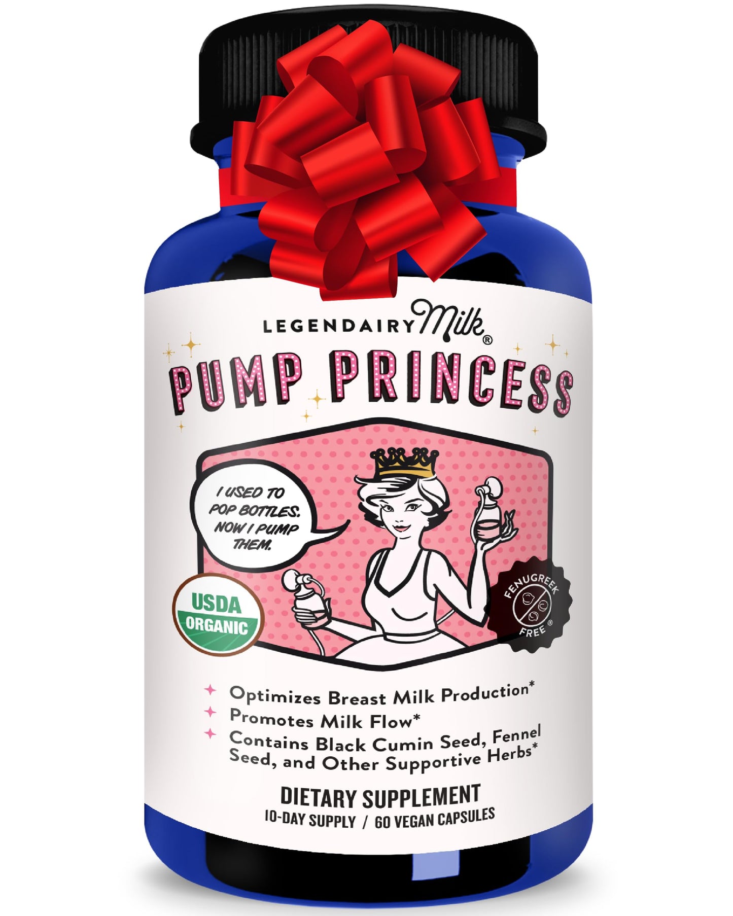 Legendairy Milk Pump Princess Lactation Supplement – Increase Milk Supply (60 Capsules) – Fenugreek-Free