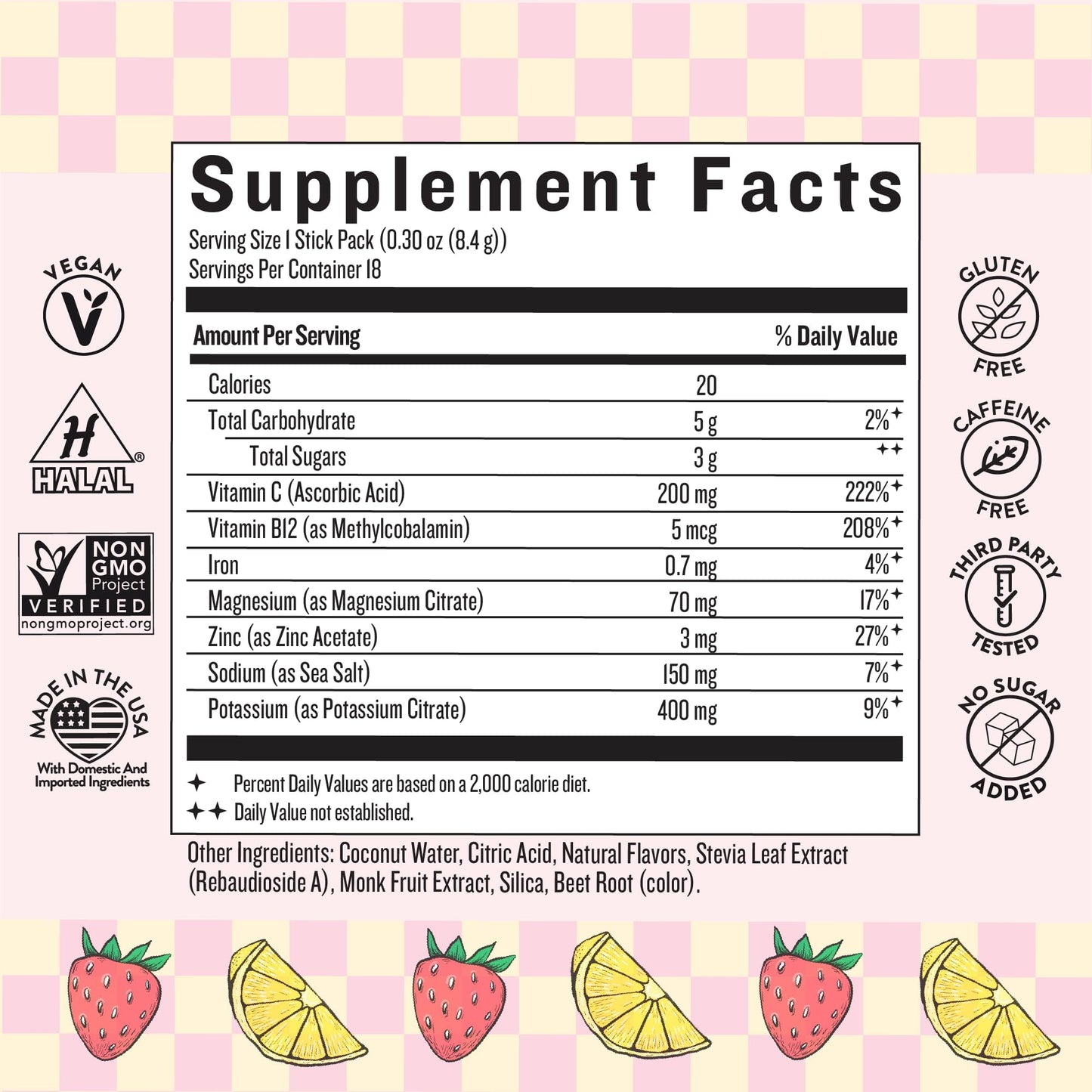 Legendairy Milk She’s Thirsty – Strawberry Lemonade Hydration Packets | Cortisol Support & Adrenal Health | Coconut Water Electrolytes 18 ct