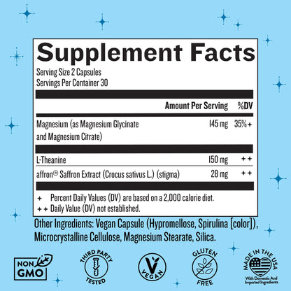 Miss Bliss Daily Stress Support – Saffron, L-Theanine & Magnesium | Legendairy Milk 60 Capsules