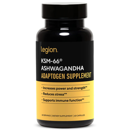 LEGION KSM-66 Ashwagandha Root Extract - Extra Strength (60 Servings)