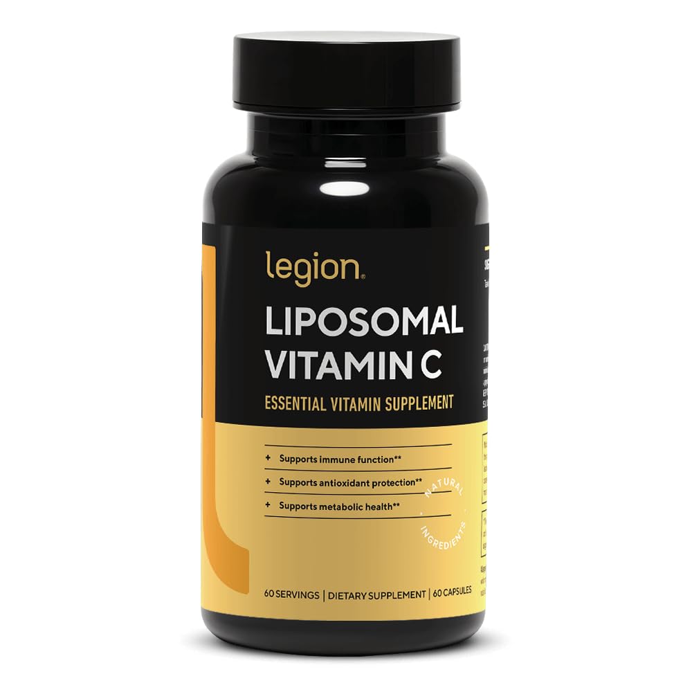 LEGION Liposomal Vitamin C Supplement - High-Absorption 500mg Vitamin C for Immune Support (60 Capsules)