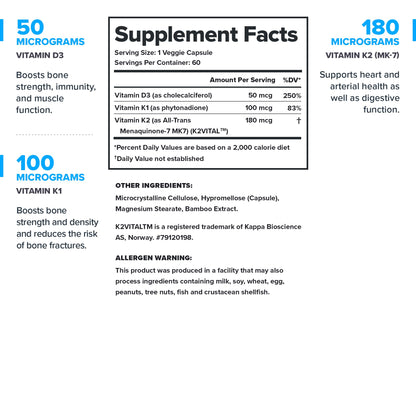 LEGION Vitamin D3 K2 + D: Immunity, Bone Density & Heart Health