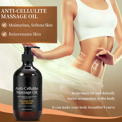 LEHOYIANG Anti-Cellulite Massage Oil – 17.6oz, 100% Pure Essential Oil for Diffusers, Skin & Aromatherapy