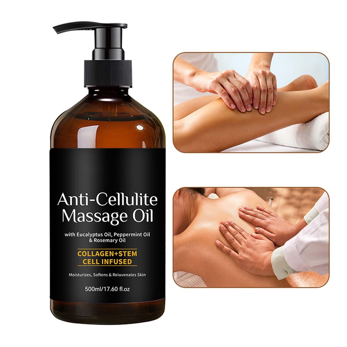 LEHOYIANG Anti-Cellulite Massage Oil – 17.6oz, 100% Pure Essential Oil for Diffusers, Skin & Aromatherapy