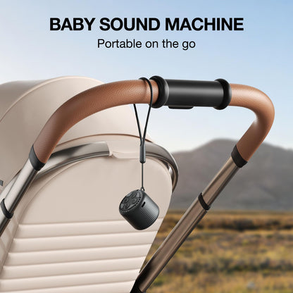 LEICEX White Noise Machine — Travel Mini Sound Machine (Black) with 15 Non-Looping Sounds