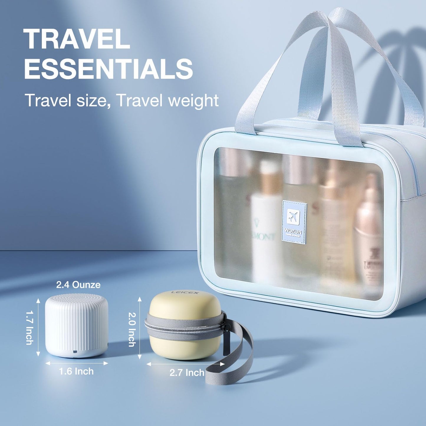 LEICEX Portable Sound Machine + Travel Case — Mini White Noise for Sleep & Travel