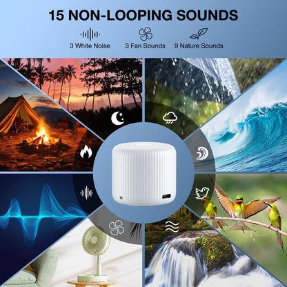 LEICEX Portable Sound Machine + Travel Case — Mini White Noise for Sleep & Travel