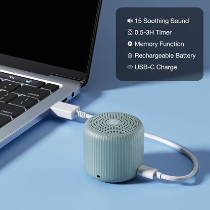LEICEX White Noise Machine Mini Travel Sound Machine – 15 Sounds, 22h Battery, Slate