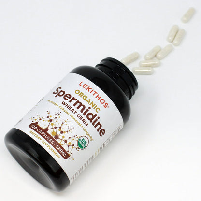 Lekithos Organic Spermidine Capsules – 120 Vegan Wheat Germ, 1050mg