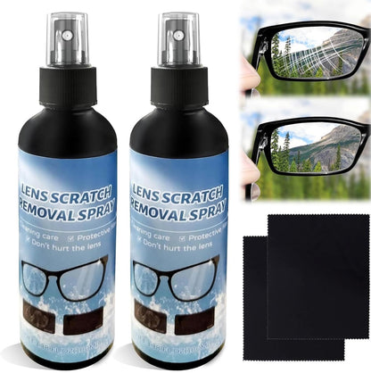 LELLURE 2PCS Lens Scratch Remover 100ml – Eyeglasses Scratch Repair Spray for Travel