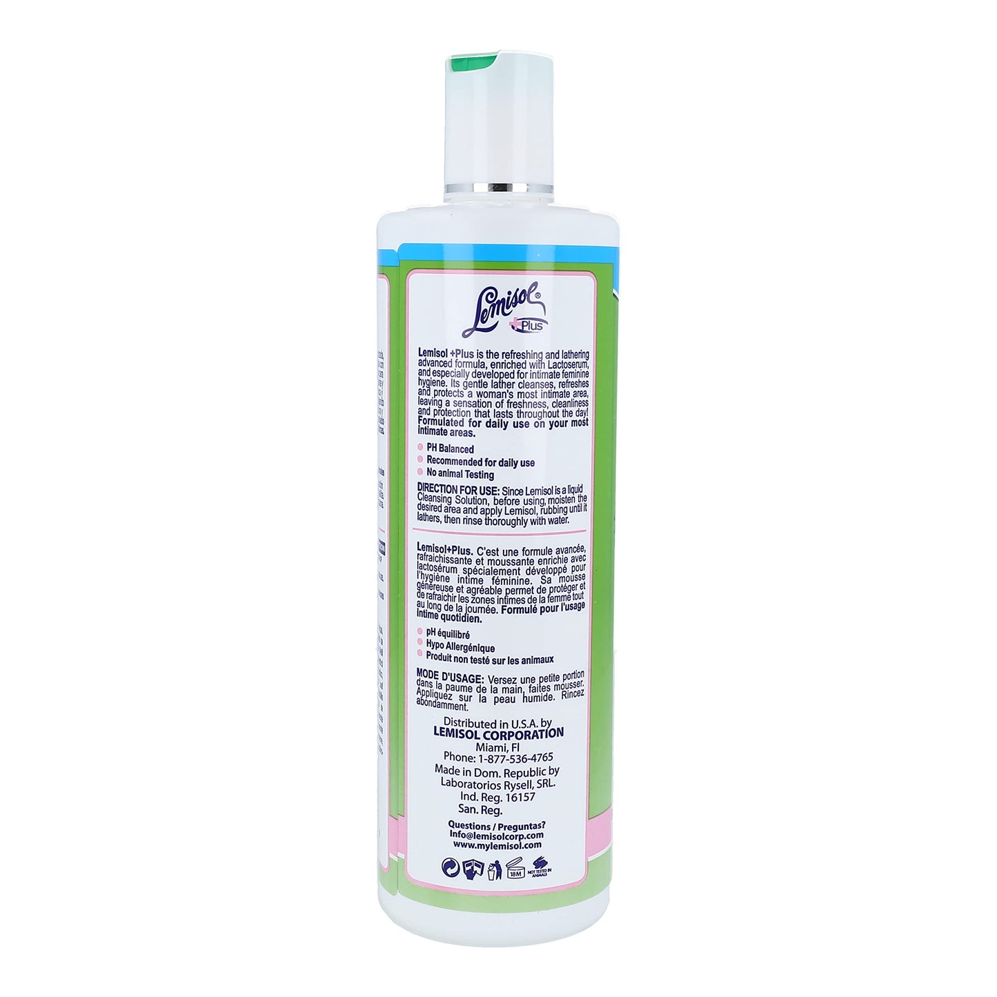 Lemisol Feminine Wash – Gentle Daily Cleanser, pH-Balanced & Hypoallergenic, 2x16oz