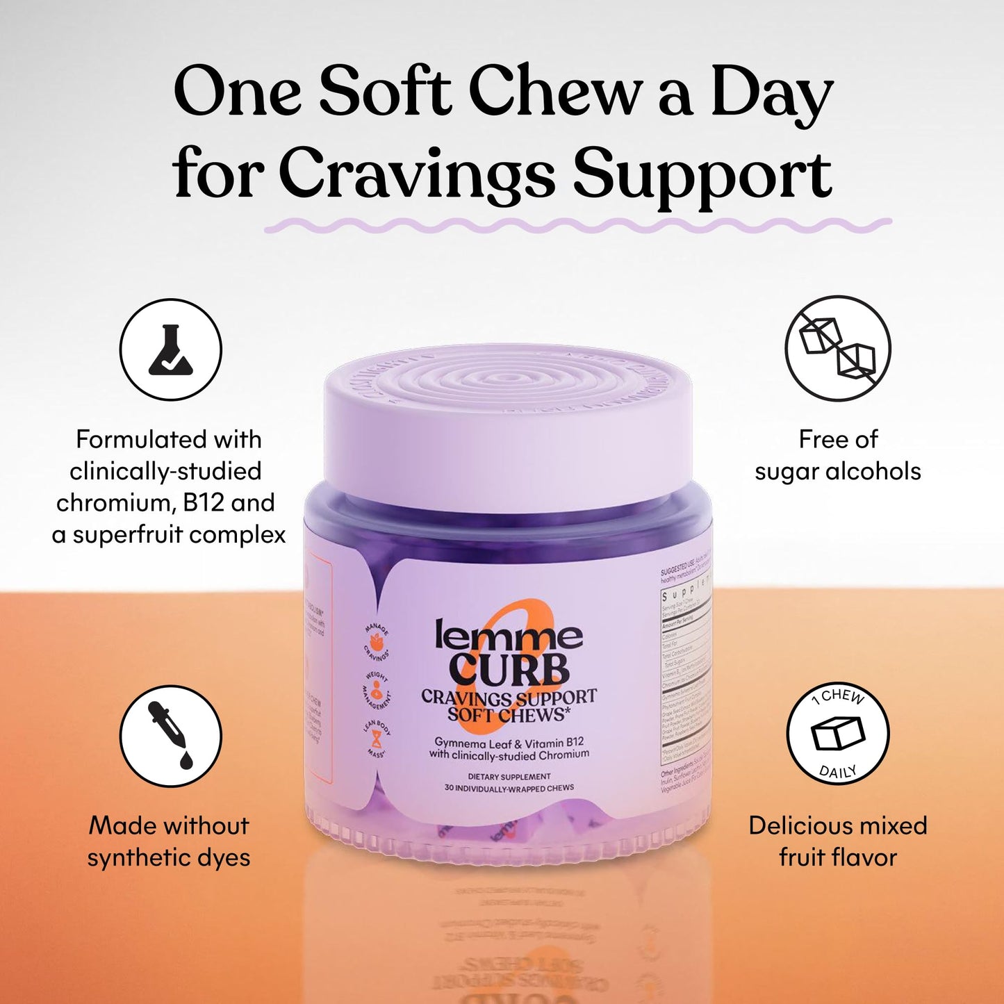 Lemme Curb Cravings Soft Chews – Appetite Control & Metabolism (Mixed Berry)