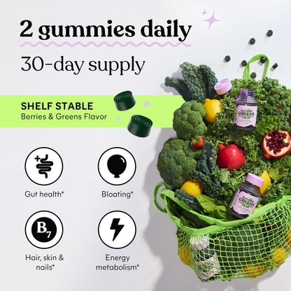 Lemme Greens Superfood Gummies – Gut Health & Bloating Support (60 Count)