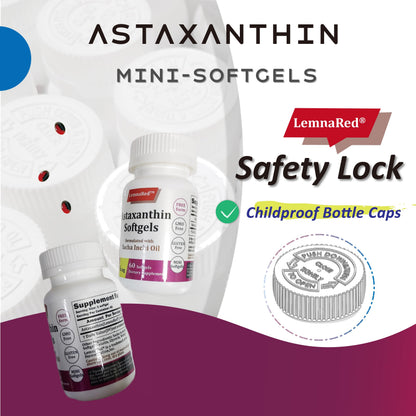 LemnaRed Free-Form Astaxanthin 6mg Softgels – 60 Count | Strongest Antioxidant with Sacha Inchi Oil
