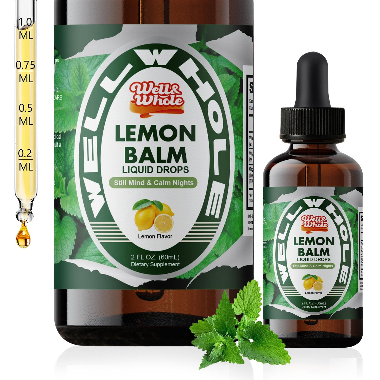 Organic Lemon Balm Tincture for Relaxation & Mood Balance – Fast-Absorbing, Alcohol-Free (60 mL)