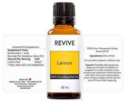 Lemon Essential Oil 30mL by Revive Essential Oils – 100% Pure Therapeutic Grade