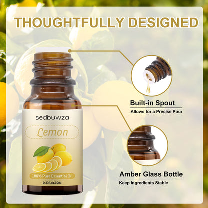 Lemon Essential Oil - Pure Organic Lemon Fragrance for Diffusers & Candles