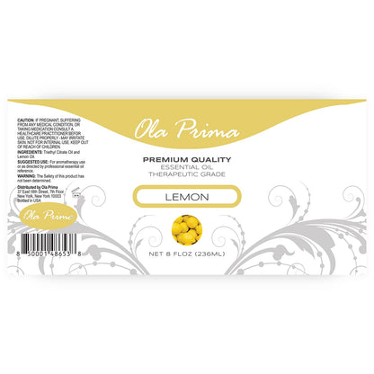 Ola Prima Pure Lemon Essential Oil 8oz – Aromatherapy, Diffuser, Candle & Soap Making
