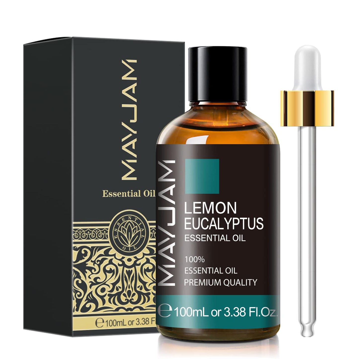 Lemon Eucalyptus Essential Oil – MAYJAM 100ml Amber Glass Bottle with Premium Dropper