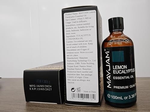 Lemon Eucalyptus Essential Oil – MAYJAM 100ml Amber Glass Bottle with Premium Dropper