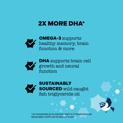 Best Nest Wellness Mama Bird Prenatal DHA – Omega-3 DHA & EPA for Pregnancy | 60 Softgels