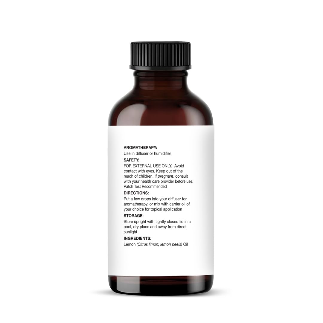 Majestic Pure Lemon Essential Oil - 100% Pure & Natural, 1 Fl Oz, Glass Dropper