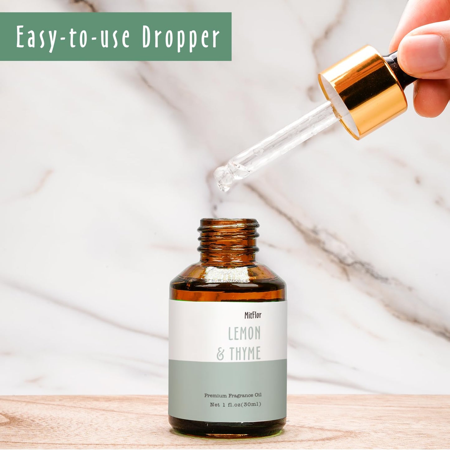 Lemon & Thyme Fragrance Oil 30ml | MitFlor Premium Grade for Soap, Candle & Home Diffuser