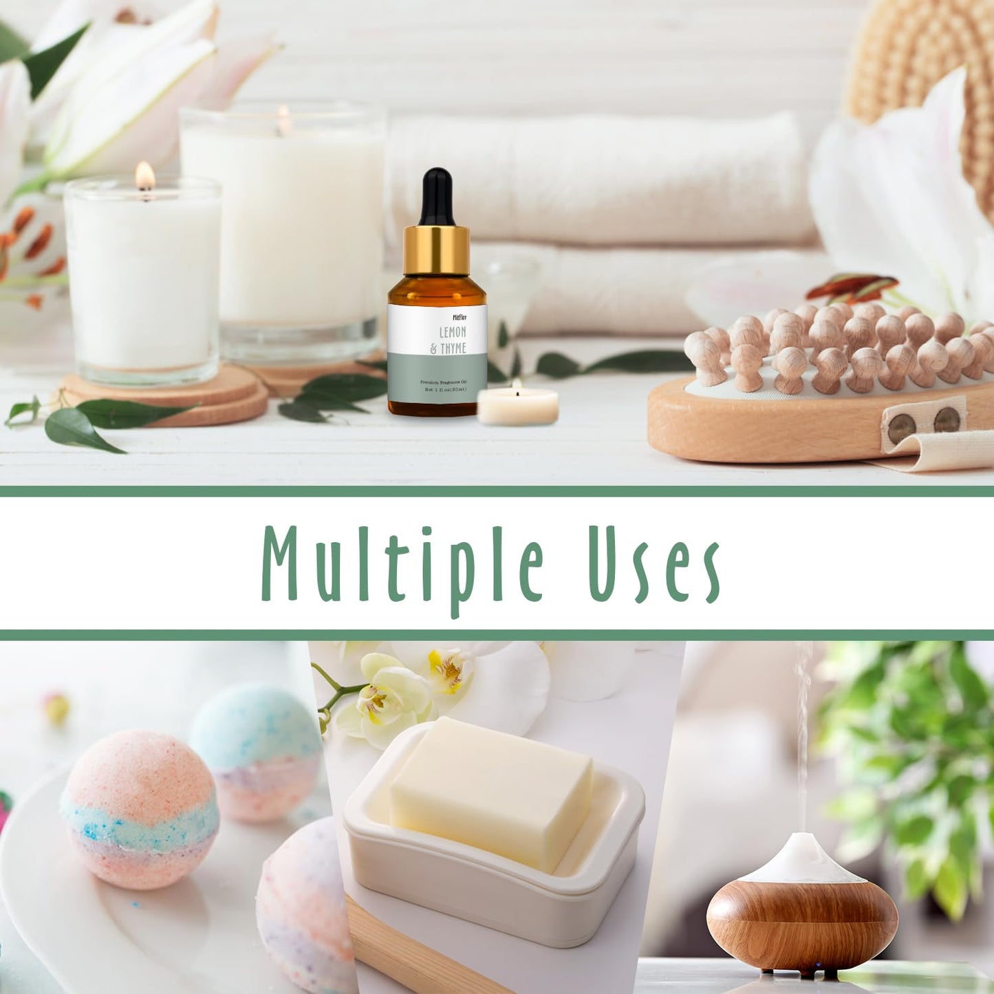 Lemon & Thyme Fragrance Oil 30ml | MitFlor Premium Grade for Soap, Candle & Home Diffuser