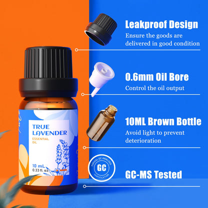 HIQILI Essential Oils for Diffusers for Home – Beginner Kit Gift Set (6x10ml)