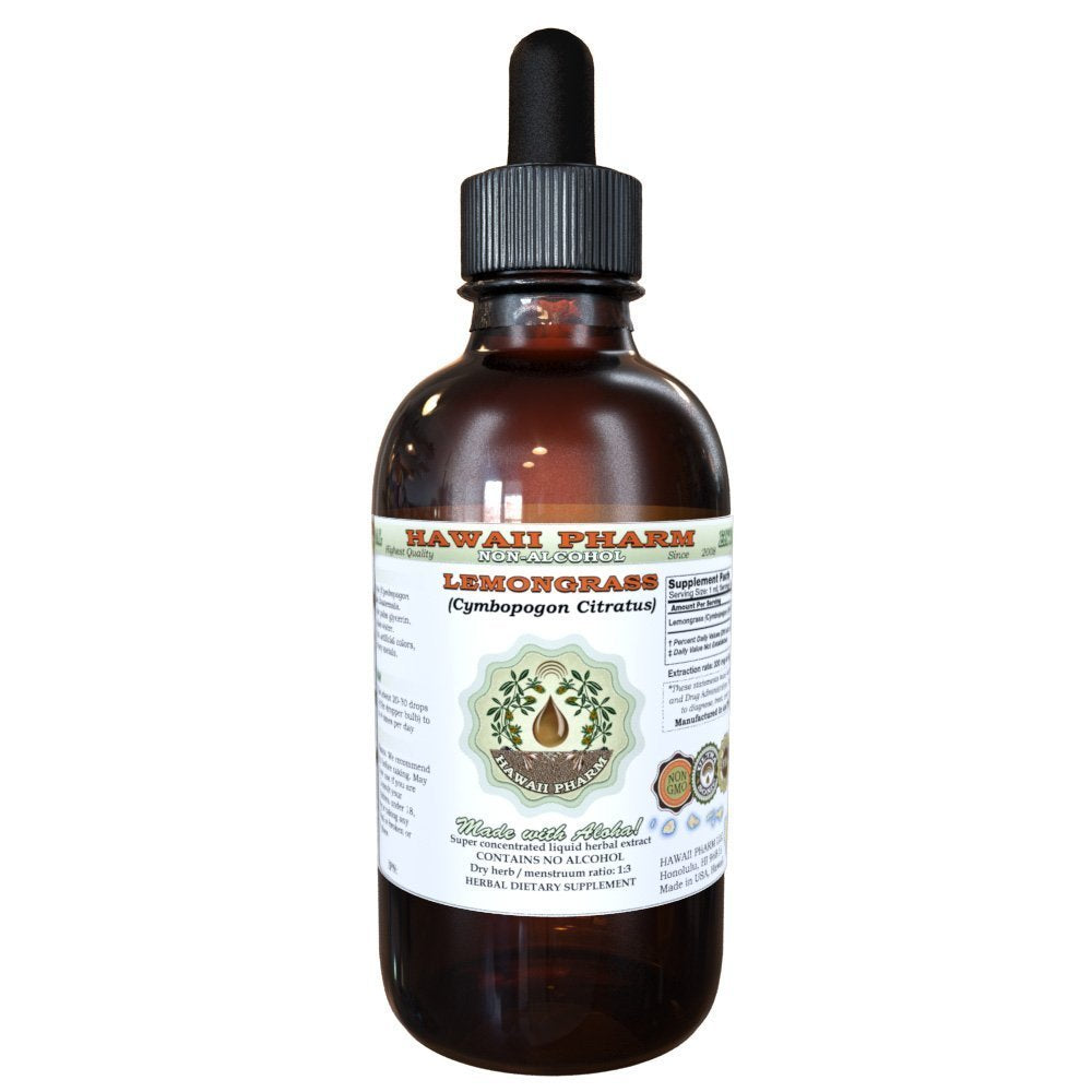Organic Lemongrass Alcohol-Free Liquid Extract (Cymbopogon citratus) 2 oz | Hawaii Pharm