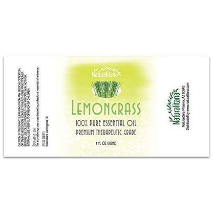 Naturalitana Lemongrass Essential Oil 4 oz – Therapeutic Grade