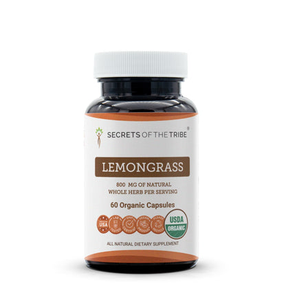 Secrets of the Tribe Lemongrass Capsules | USDA Organic, Vegetarian Herbal Supplement (60 Count)