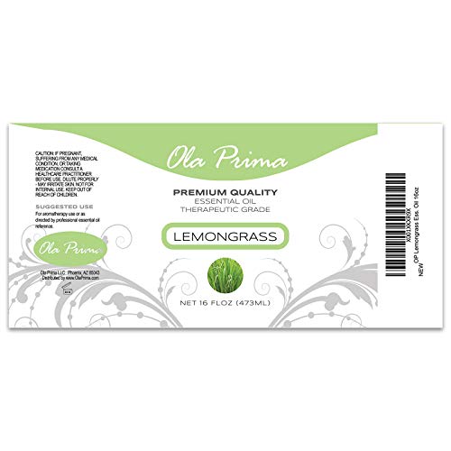 Ola Prima Lemongrass Essential Oil - 16oz Bulk | Aromatherapy & Diffuser