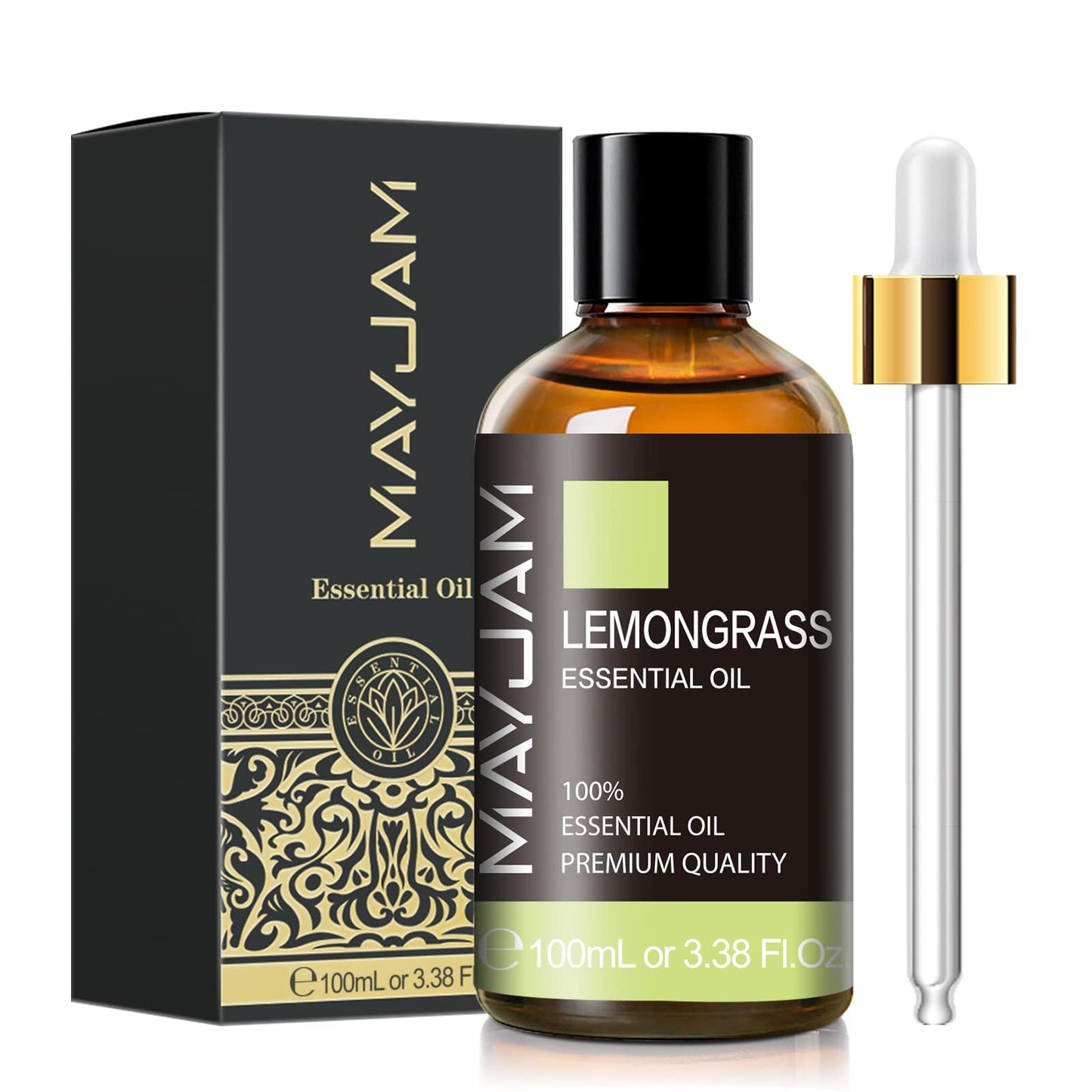 Lemongrass Essential Oil 3.38 fl oz – MAYJAM Premium with Glass Dropper
