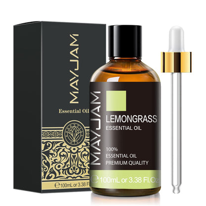 Lemongrass Essential Oil 3.38 fl oz – MAYJAM Premium with Glass Dropper