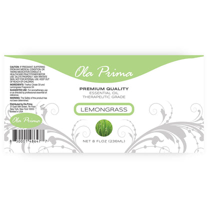 Ola Prima Lemongrass Essential Oil - Aromatherapy Oils - 8 Fluid Ounces Bulk