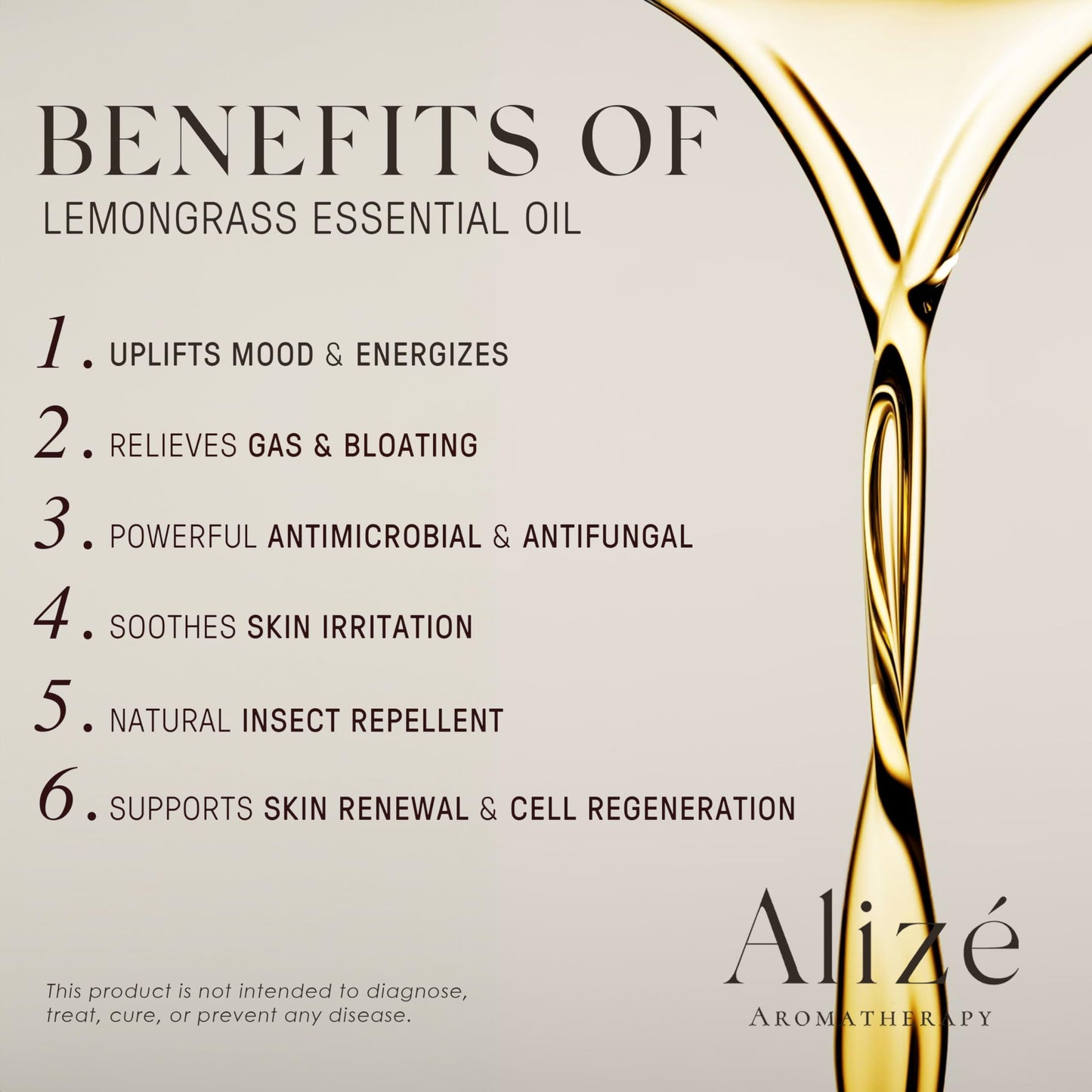 Organic Lemongrass Essential Oil, USDA Certified Organic 100% Natural & Pure Essential Oils for Diffusers for Home, Aromatherapy Oils, Diffuser Oils Scents, Refreshing, 10ml-0.33 fl oz