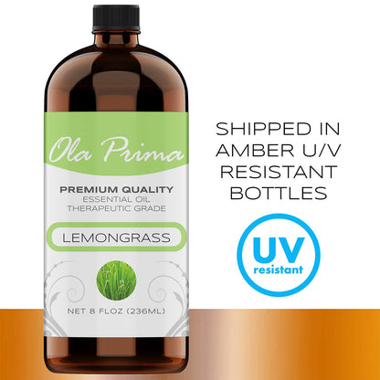 Ola Prima Lemongrass Essential Oil - Aromatherapy Oils - 8 Fluid Ounces Bulk